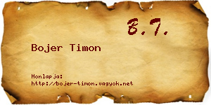 Bojer Timon névjegykártya